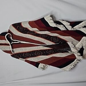 NWOT Be Awana 70% wool knitted hooded cloak ponch blanket wrap One Size …